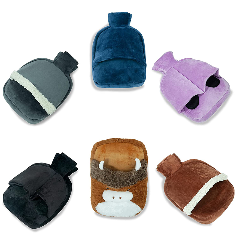 custom hot compress 2000ml large plush foot hot water bottles for massage