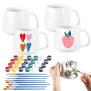 Tazze <span class=keywords><strong>da</strong></span> caffè in ceramica verniciabili <span class=keywords><strong>per</strong></span> arte e artigianato 4 pezzi dipingono la tua tazza fai <span class=keywords><strong>da</strong></span> te tazze <span class=keywords><strong>da</strong></span> caffè Kit di pittura <span class=keywords><strong>per</strong></span> <span class=keywords><strong>adulti</strong></span> e bambini - Product Image 1