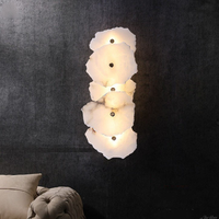 Applique murale moderne et minimaliste en albâtre, design créatif en marbre naturel, éclairage LED pour salon, couloir et chevet