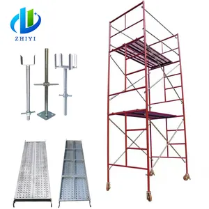 construction q235 steel layer shoring tubular welded h door frame type second hand scaffolding frame parts building systems