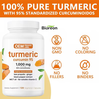 Capsules de Curcumine de Curcuma Végétalien 1950mg Antioxydant pour Adultes Meilleure Absorption 95% Curcuminoïdes Bio Poivre Noir 120