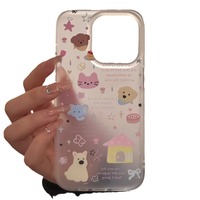 Coques de téléphone antichoc en TPU souple avec motifs animaux mignons et citations pour iPhone 17 16 15 14 13 12 11 Plus Pro Max
