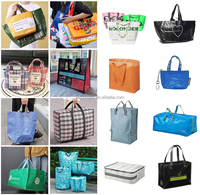 Ouye Sac fourre-tout réutilisable à usage intensif tissé en PP laminé avec logo personnalisé avec poignée imprimée