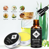 Ensemble de soins pain à l'huile d'argan personnalisé barbe cire beurre baume peigne rouleau Massage moustache et barbe toilettage cadeaux pour hommes