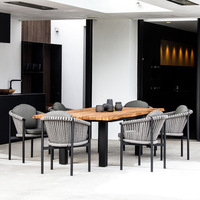 Ensemble de jardin moderne et minimaliste, canapé et chaise d'extérieur en alliage d'aluminium, imperméable, pour cour, terrasse, salon, villa, B&B, en plein air
