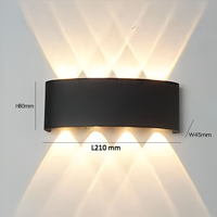 Applique murale LED noire moderne étanche pour intérieur, chambre, couloir, escalier, hôtel, salon – Décoration murale