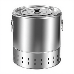 <span class=keywords><strong>Foyer</strong></span> extérieur rond moderne en acier avec grille sans fumée, fournisseur de jardin, bois de chauffage et charbon de bois - Product Image 5