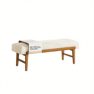 Banco de teléfono Billie 52 en color marfil moderno con estante deslizante para muebles de dormitorio - Product Image 1