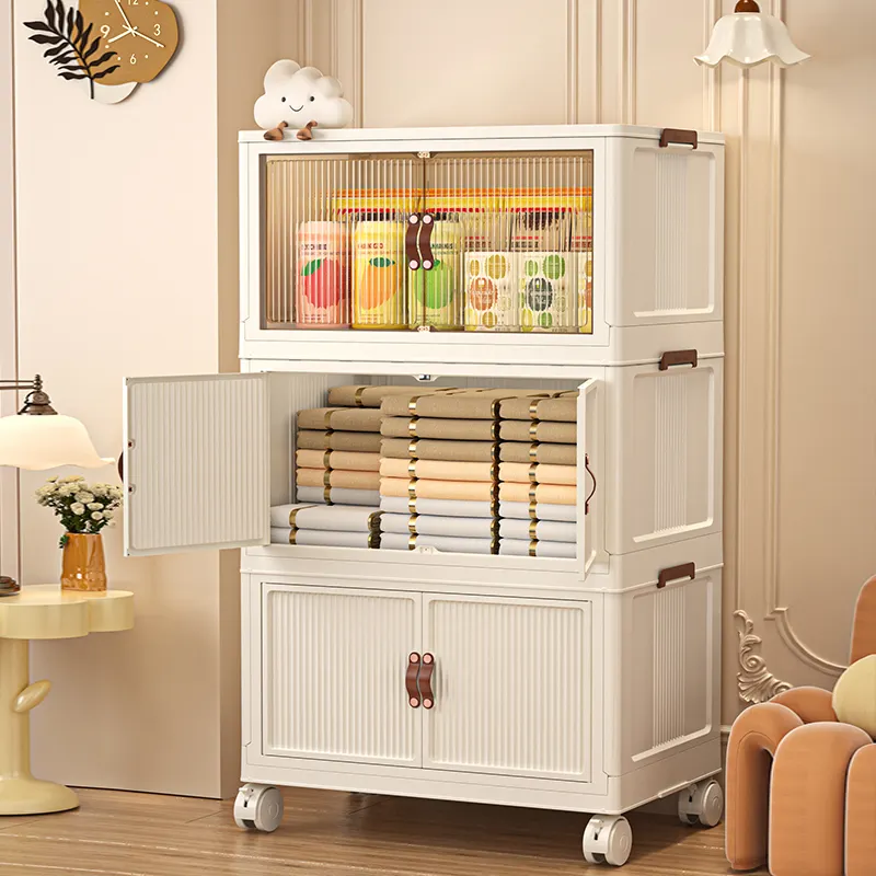 Multifunctional Classic Design Plastic Folding Storage Box Square Baby Cabinet for Clothing Injection Technics