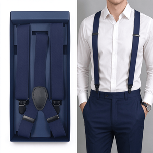 Wide <b>Men</b> Suspenders High Elastic Adjustable 4 Strong Clips Suspender Heavy Duty X Back Trousers <b>Braces</b> - Product Image 1