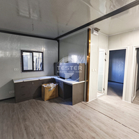 Maison préfabriquée en conteneur à 2 chambres avec cuisine et salle de bain, appartement familial pratique, directement de l'usine