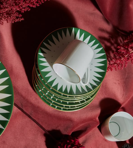Ensemble d'assiettes en porcelaine fine écologique moderne, vaisselle en porcelaine de style européen, vaisselle réutilisable pour les dîners et les cuisines - Product Image 4
