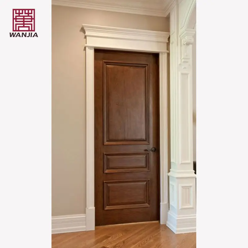 WANJIAカスタマイズモダンデザイン木製シングルドア最新のインテリアルームベッドルーム無垢材ドア
