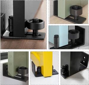 Guide à rouleaux mural réglable pour porte de grange Quincaillerie de pédalier Noir 8 modèles différents - Product Image 3