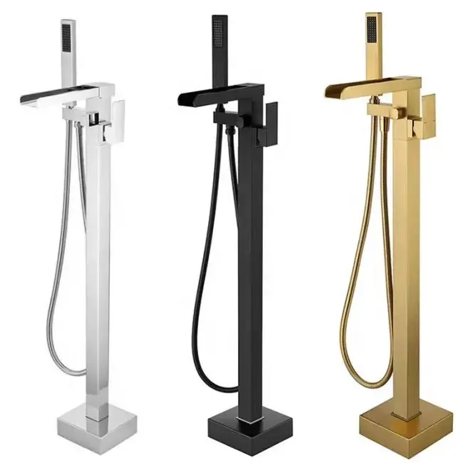 Freestanding Brass Faucet Handheld Shower Head