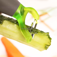 Éplucheur de fruits et légumes en forme de Y à lame droite à poignée grasse colorée Conception ergonomique