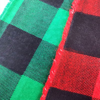 Buffalo-Check-Design Baumwollflanell-Stoff Rot-Schwarz/Grün-Schwarz/Blau-Schwarz für Hemden oder Pyjamas