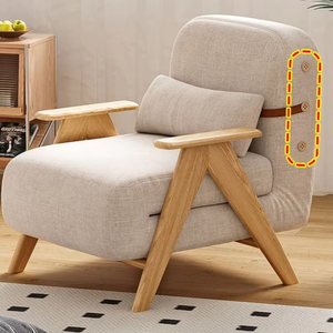 Canapé-<span class=keywords><strong>lit</strong></span> <span class=keywords><strong>pliant</strong></span> multifonctionnel 2 en 1 avec cadre en bois massif, fauteuil inclinable simple pour petit espace - Product Image 1