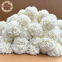 Hydrangea artificielle en soie bordeaux à tige unique de 21 cm, grande tête, fleur d'hortensia pas chère pour arrangement floral de table de mariage
