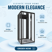 Ascenseur domestique sans engrenages 3 moteurs silencieux, porte automatique, protection contre les surcharges, arrêt d'urgence, usage résidentiel moderne pour appartements et villas, longue durée de vie
