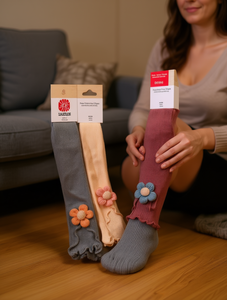 Calentadores de piernas Lilolce para mujer, tejidos florales, de grosor medio, para uso diario D0206 - Product Image 2