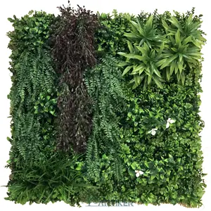 פו מעגל דשא צמח קיר חדר תפאורה מלאכותי חתונת קישוט גדר עלה דשא קיר עם פרחי דשא