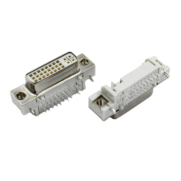 PCB Mount DVI24+5 Female DIP Connector Right Angle
