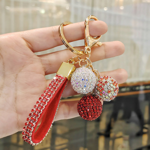Porte-clés sphérique en strass, breloque cerise en cristal, boule ronde en diamant, pour sac et clés de voiture - Product Image 5