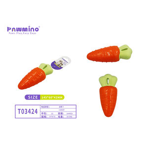 Juguete para masticar para perros Pawmino Tpr, forma de zanahoria, chirriante, duradero, para la dentición de perros pequeños, medianos y grandes - Product Image 1