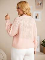 Pull tendance en dentelle à nœud papillon anti-rides rose automne pour rendez-vous romantique, fête d'anniversaire, pull à col roulé en tricot doux