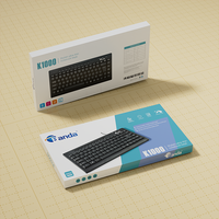 Venta caliente portátil Mini Delgado USB con cable teclado 95 teclas delgado portátil ergonómico teclado árabe inglés para ordenador portátil PC