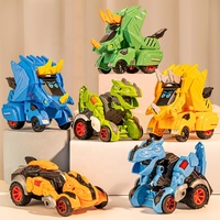 Coche de Carreras Transformable en Dinosaurio, Modelo de Vehículo de Ensamblaje, Juguetes de Dinosaurios 2 en 1, Camioneta Monstruo Transformable