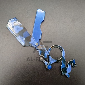Wholesale High Quality Changeable Blade Barber Stainless Steel Double <b>Ring</b> Replaceable Blade Barber Finger Razor - Product Image 2