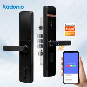 Kadonio parmak izi anahtarsız anti-hırsızlık Alarm dokunmatik kimliği dijital Panel Smartlock odası kapı kolu tuş kilidi ile