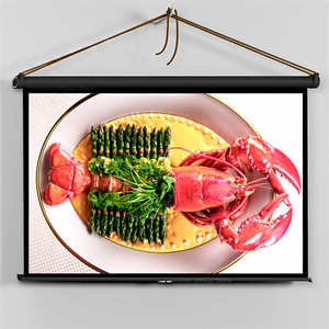 휴대용 프로젝터 스크린 야외 캠핑 비즈니스 사무실 용 스탠드 시계 영화가있는 탁상 프로젝션 스크린 - Product Image 5