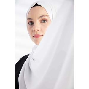 Châle en mousseline - Blanc - Blanc - Product Image 1