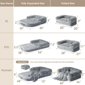 Benutzer definierte abnehmbare wasch bare feste Stoff umwelt freundliche quadratische klassische Hunde bett Anti-Rutsch-Boden Haustier Sofa Kissen tragbare Plüsch - Product Image 5