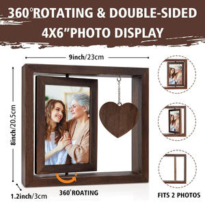 Cornice Fotografica Girevole Bifacciale 6 Pollici, Ornamento da Tavolo, Cornice Quadrata per Decorazione Casa - Product Image 5