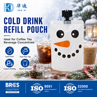 Pochettes de recharge personnalisées pour boissons hivernales 500 ml, avec bec verseur, anti-fuite, pour fournisseurs de café, thé et autres boissons