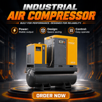 Compresseur d'air à vis refroidi par air Airking certifié CE ASME ISO 15kW 20hp 16bar avec réservoir de 500L pour découpe laser