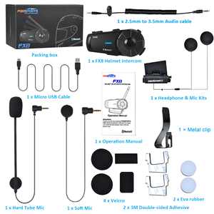 Fodsports fx8 full duplex 2000M 8 tay đua phổ ghép nối <span class=keywords><strong>Bluetooth</strong></span> xe máy liên lạc trong cho mũ bảo hiểm - Product Image 2