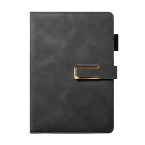 Factory Customized Logo Hardbound Notebook A5 Pu Leather Hardbound Gift Unique Notebook Diary Plan