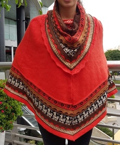 Long Casual Alpaca <b>Wool</b> <b>Poncho</b> - Product Image 1