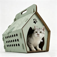 Maison pour chat portable en carton ondulé robuste, sur mesure, en couleur