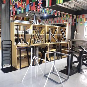 طاولة قاعدة حاملة الأرجل شريط قاعدة الطعام مطعم الحديد قدم مكتب الصناعية القهوة معدن الصلب طاولة الطعام قاعدة سوداء - Product Image 5