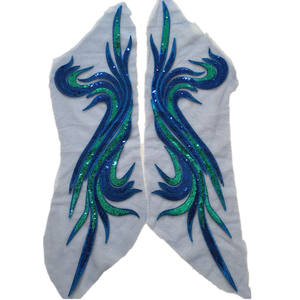 Большой патч с золотыми блестками вышивка аппликация сетчатая кружевная ткань шитье на платье одежда - Product Image 3