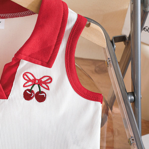 ชุดเสื้อผ้าเด็กผู้หญิงสุดน่ารัก ชุดฤดูร้อนลายสัตว์ เสื้อแขนกุดคอปก กางเกงยีนส์ขาสั้น สไตล์ลำลอง ระบายอากาศได้ดี ชุดสองชิ้น - Product Image 4