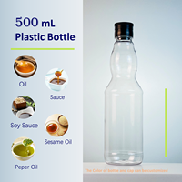 Bouteille en plastique haute transparence de 500 ml, best-seller, idéale pour l'emballage de divers liquides