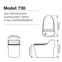 Nouveau design WC monobloc en céramique bleu et blanc à siphon, à poser au sol, pour salle de bain, vente en gros en Chine