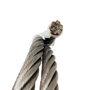 Precio al por mayor Cuerdas de cable de acero 8mm Cable Inox 7x19 AISI316 aisi304 Proveedor de cuerda de alambre de acero inoxidable 7*19 SS Cable